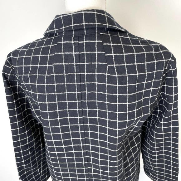 Madewell Waffleback Shaw Blazer In Windowpane Black White Size XXS New - Picture 11 of 16